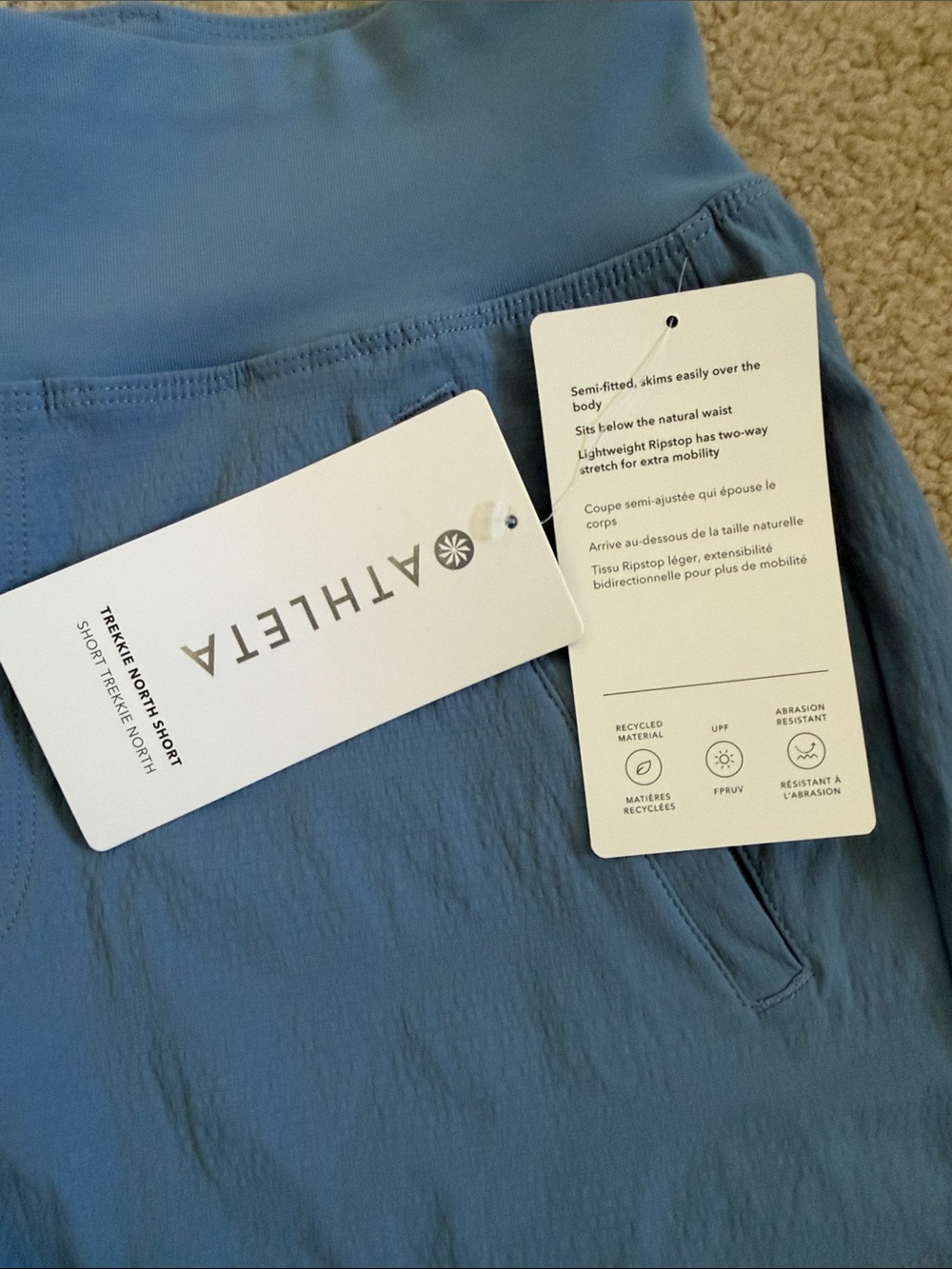 NWT Athleta Trekkie North Short w zip pockets Athletic Shorts size 4 - Picture 3 of 4